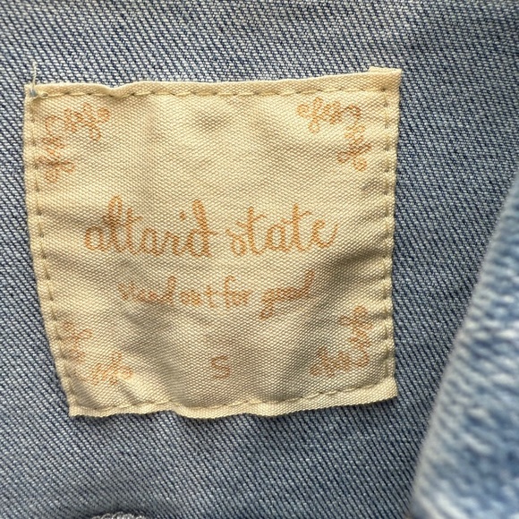 Altar'd State Shorts Romper Small Denim Short Sleeve Pockets Western Boho Chic - Picture 3 of 6